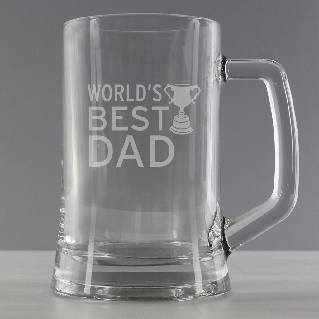 Personalised World's Best Dad Glass Tankard