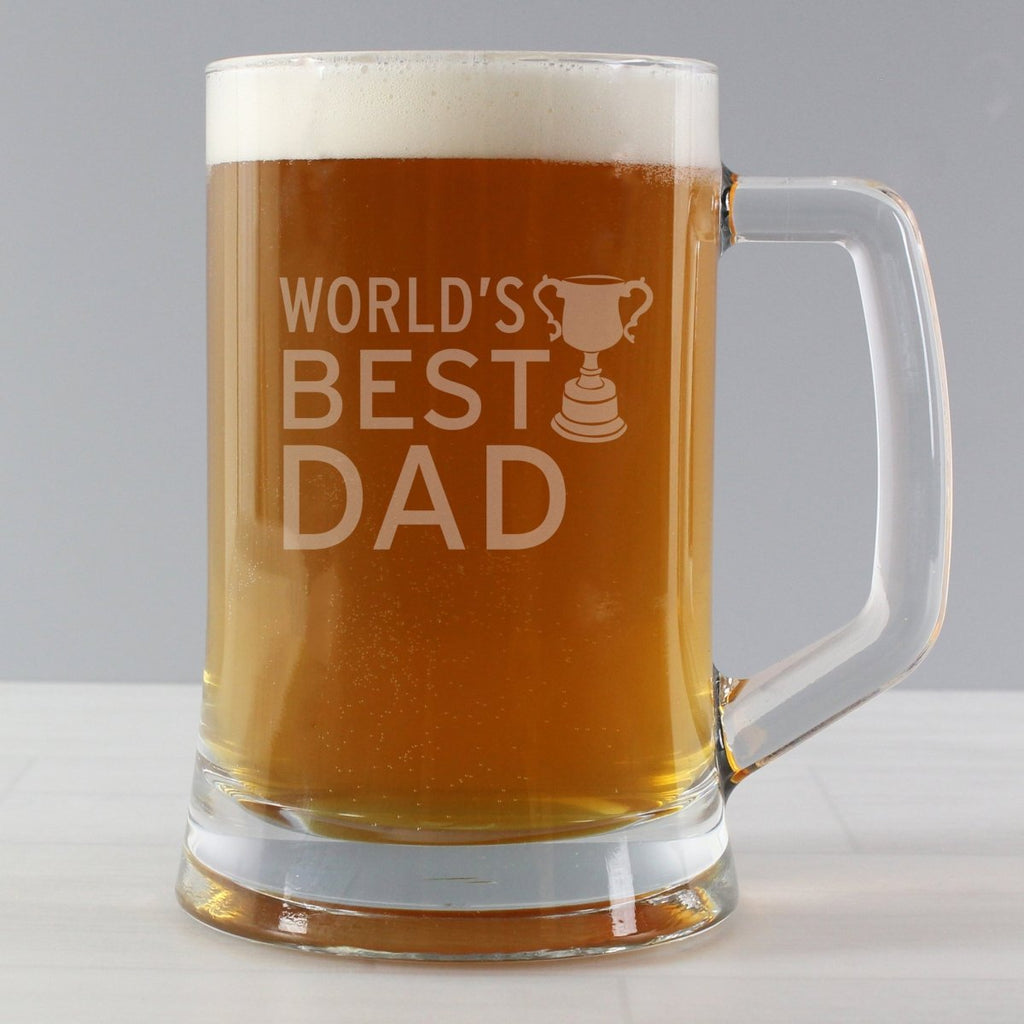 Personalised World's Best Dad Glass Tankard