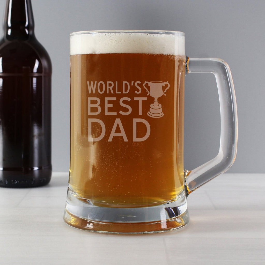 Personalised World's Best Dad Glass Tankard