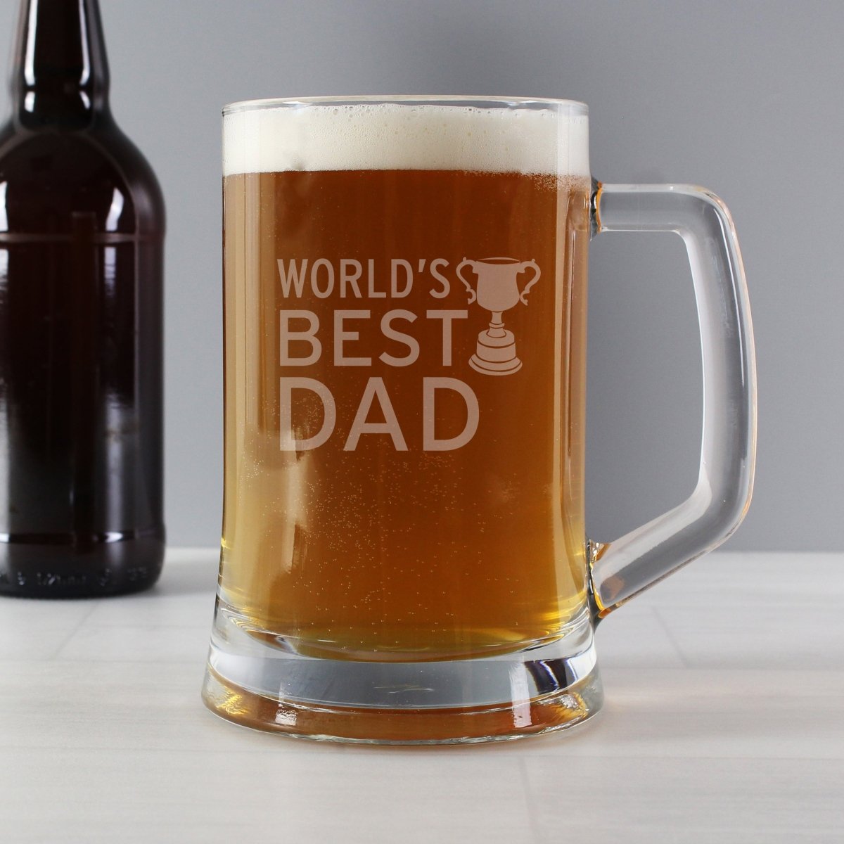 Personalised World's Best Dad Glass Tankard