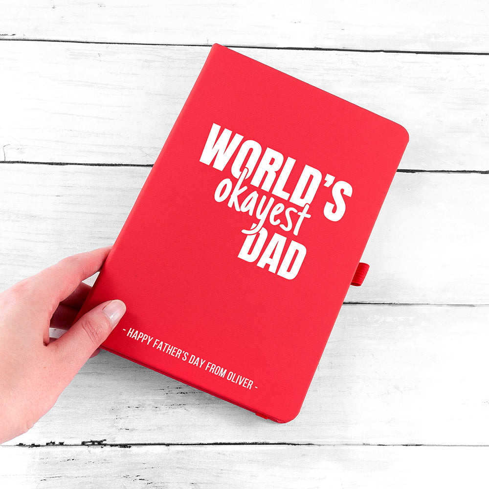 Personalised Personalised World's Okayest Dad A5 Notebook