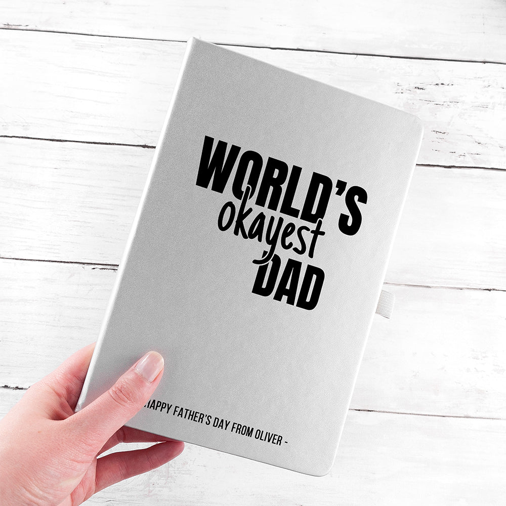 Personalised Personalised World's Okayest Dad A5 Notebook