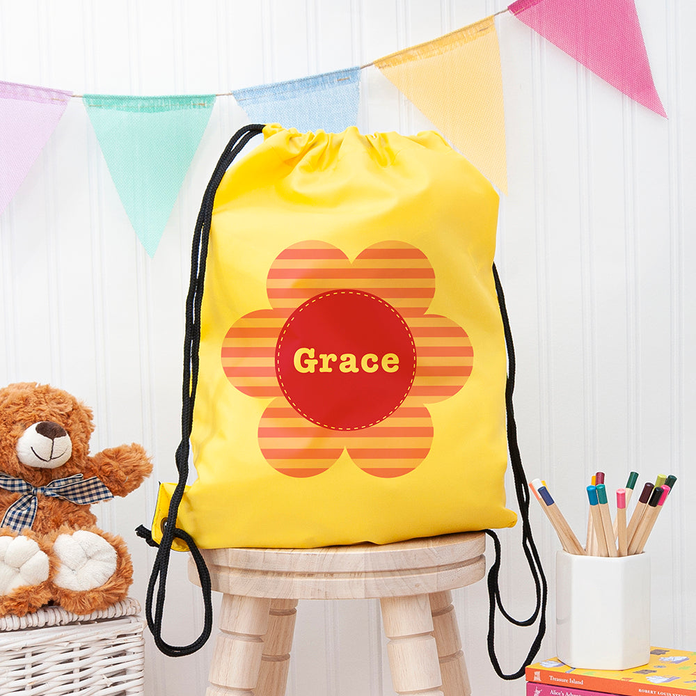 Personalised Personalised Yellow Flower Waterproof Swim Bag