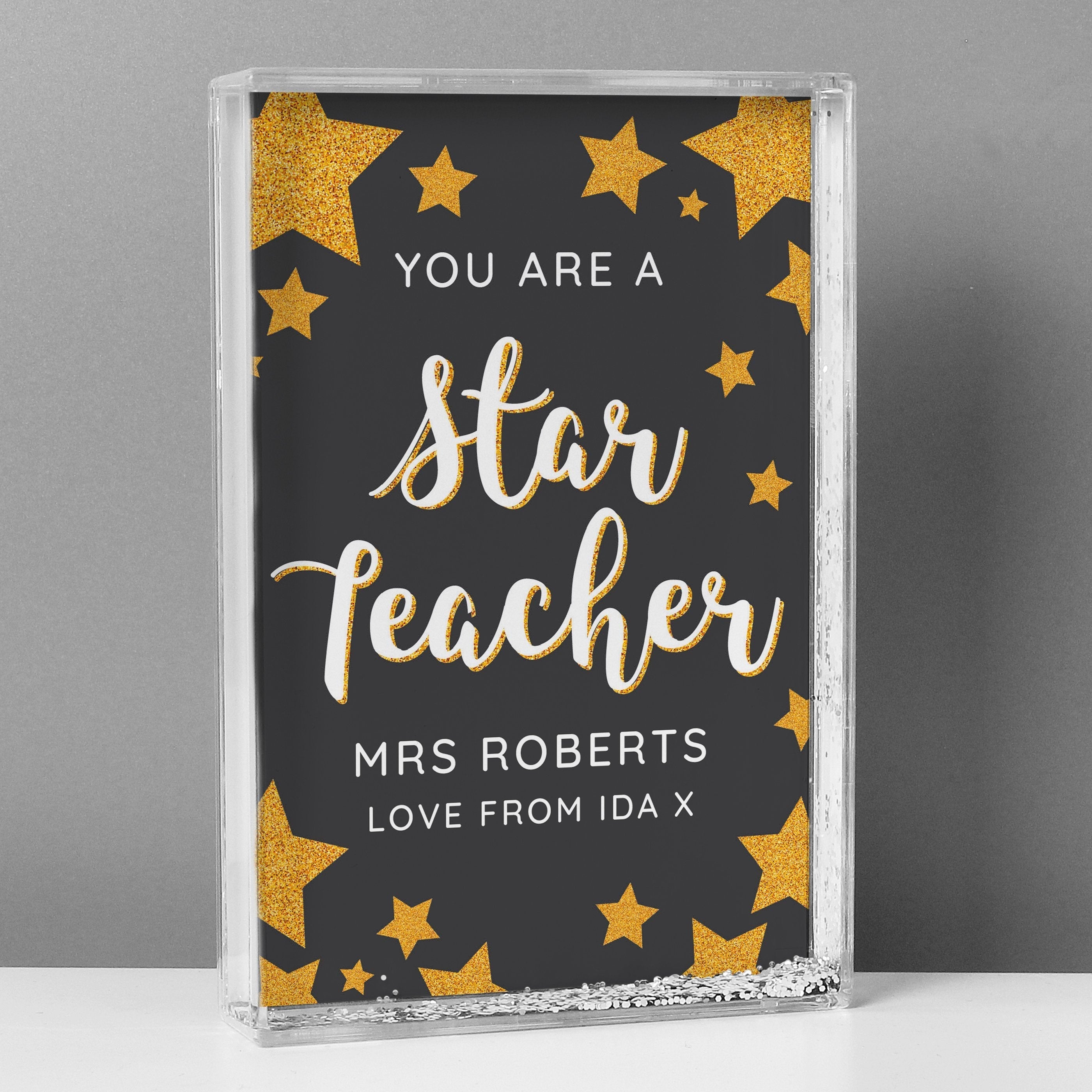 Personalised You Are A Star Teacher Glitter Shaker