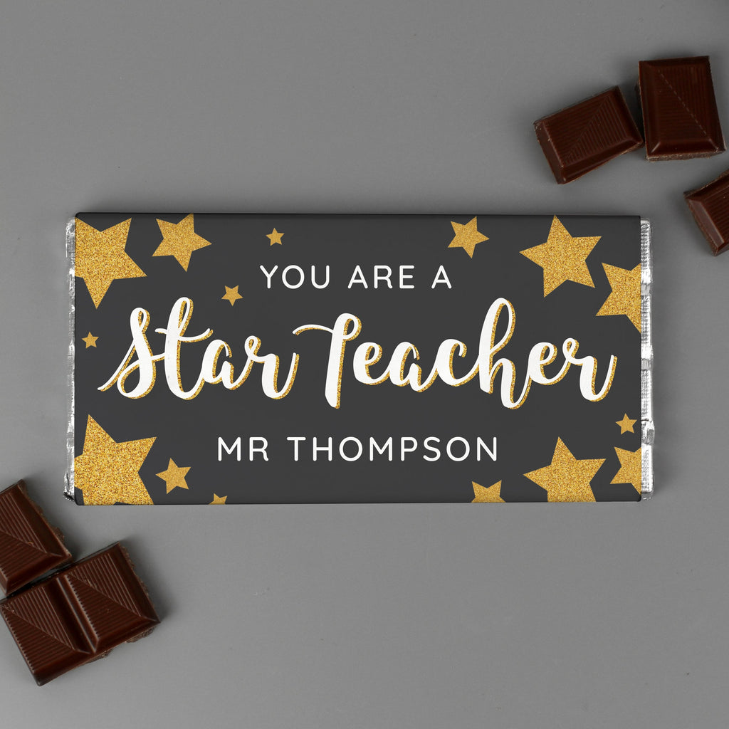Personalised You Are A Star Teacher Milk Chocolate Bar