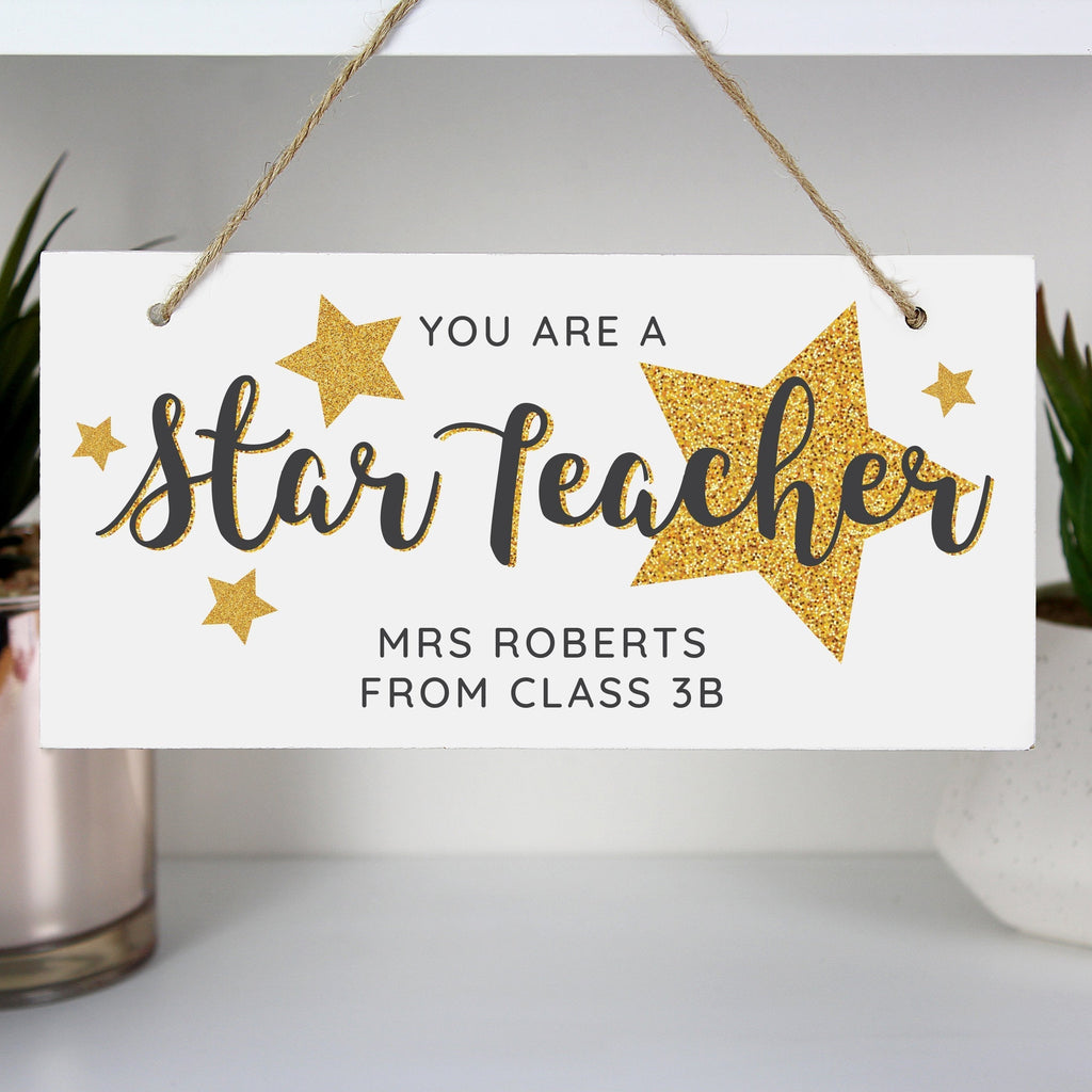 Personalised You Are A Star Teacher Wooden Sign