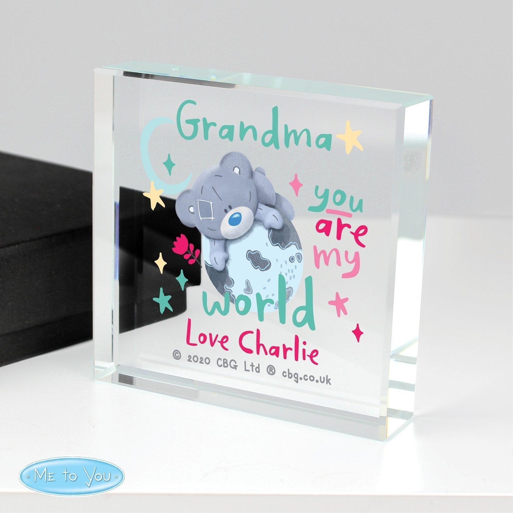Personalised You Are My World Me To You Large Crystal Token
