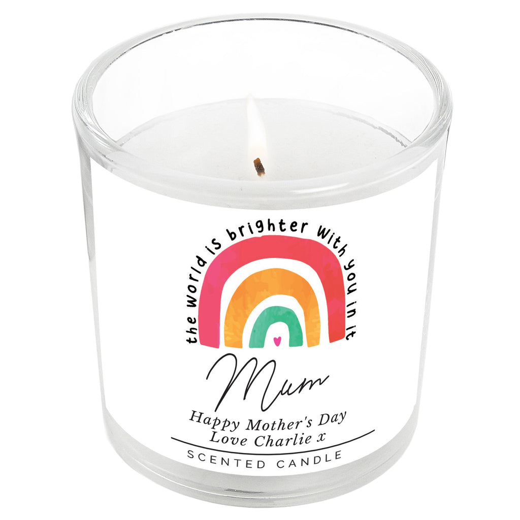 Personalised You Make The World Brighter Rainbow Scented Jar Candle