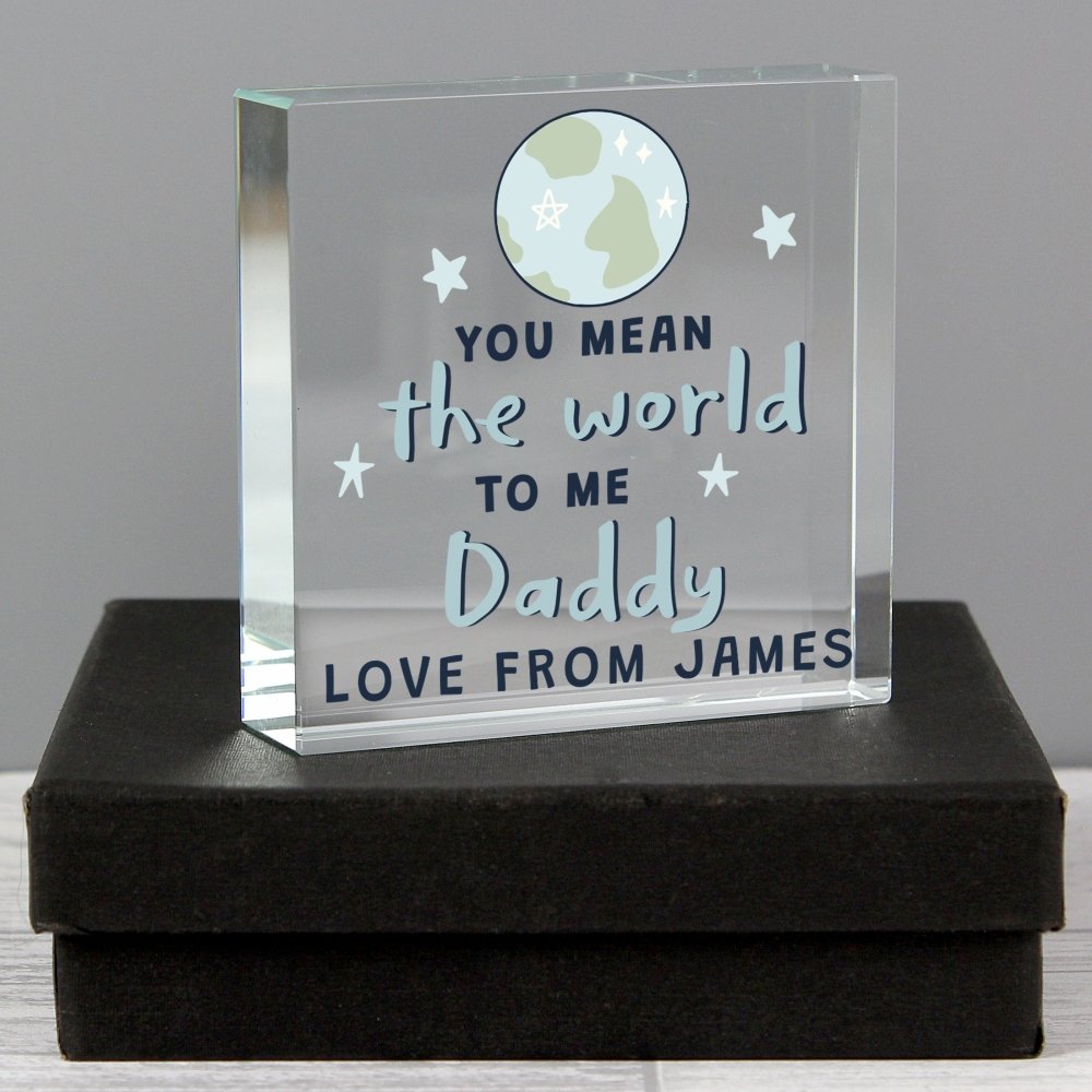 Personalised You Mean The World To Me Crystal Token