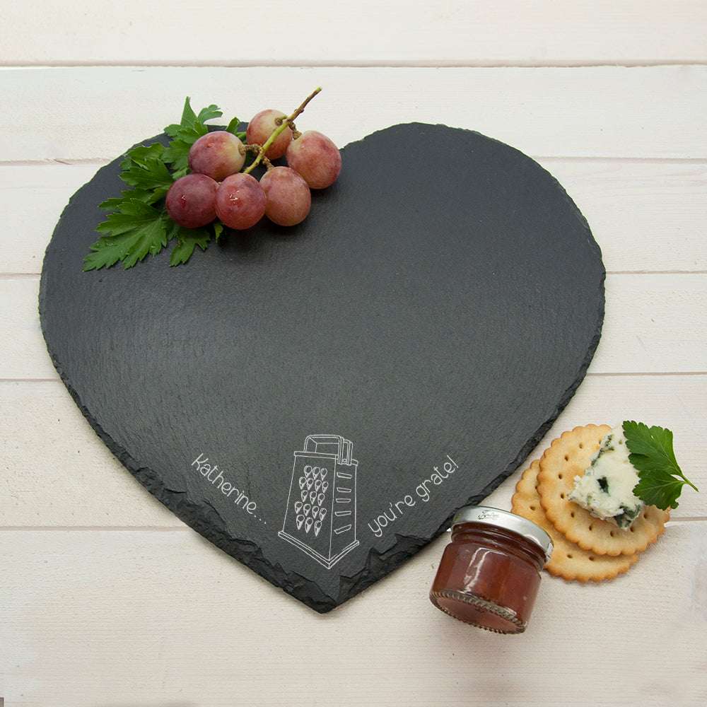 Personalised You're Grate Romantic Heart Cheese Board