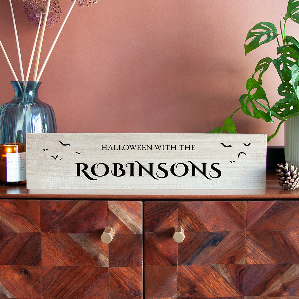 Personalised Personalised Halloween with the Family Mantle Sign