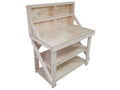 Wooden Workbench Superior Strength 18mm Plywood Top With Back Panel And Double Shelf