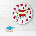Pow! Personalised Comic Book Glass Wall Clock