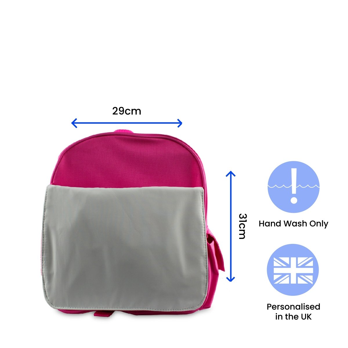 Printed Kids Pink Backpack with Unicorn Design, Customise with Any Name