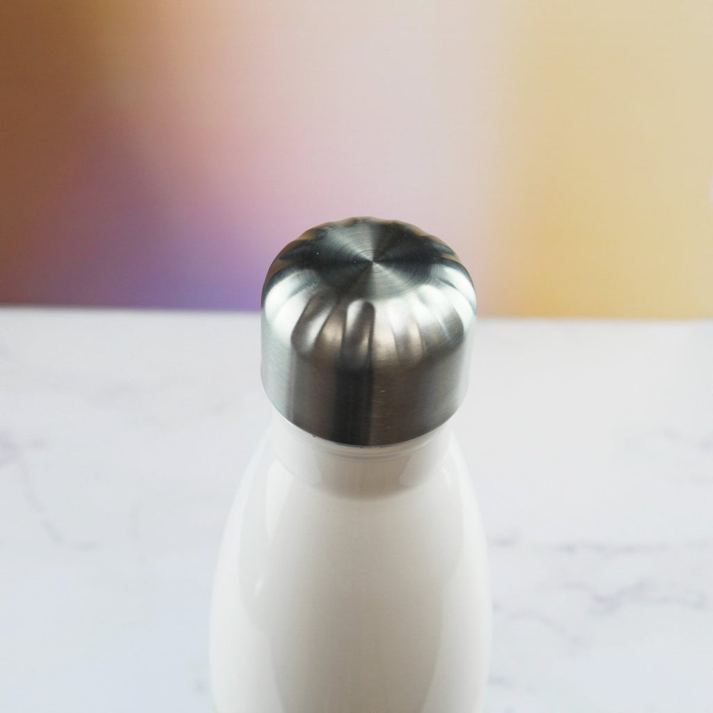 Printed White Thermal Bottle, Any Message, Stainless Steel 500ml/17oz