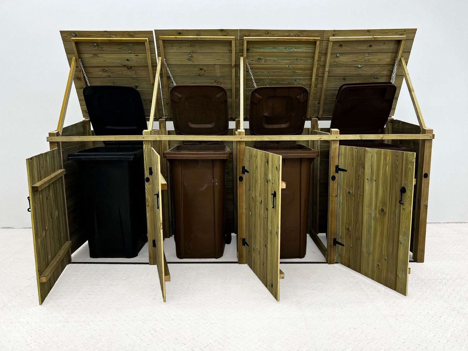 Premium Tongue and Groove Wooden Wheelie Bin Store