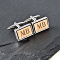 Personalised Rectangle Wooden Cufflinks
