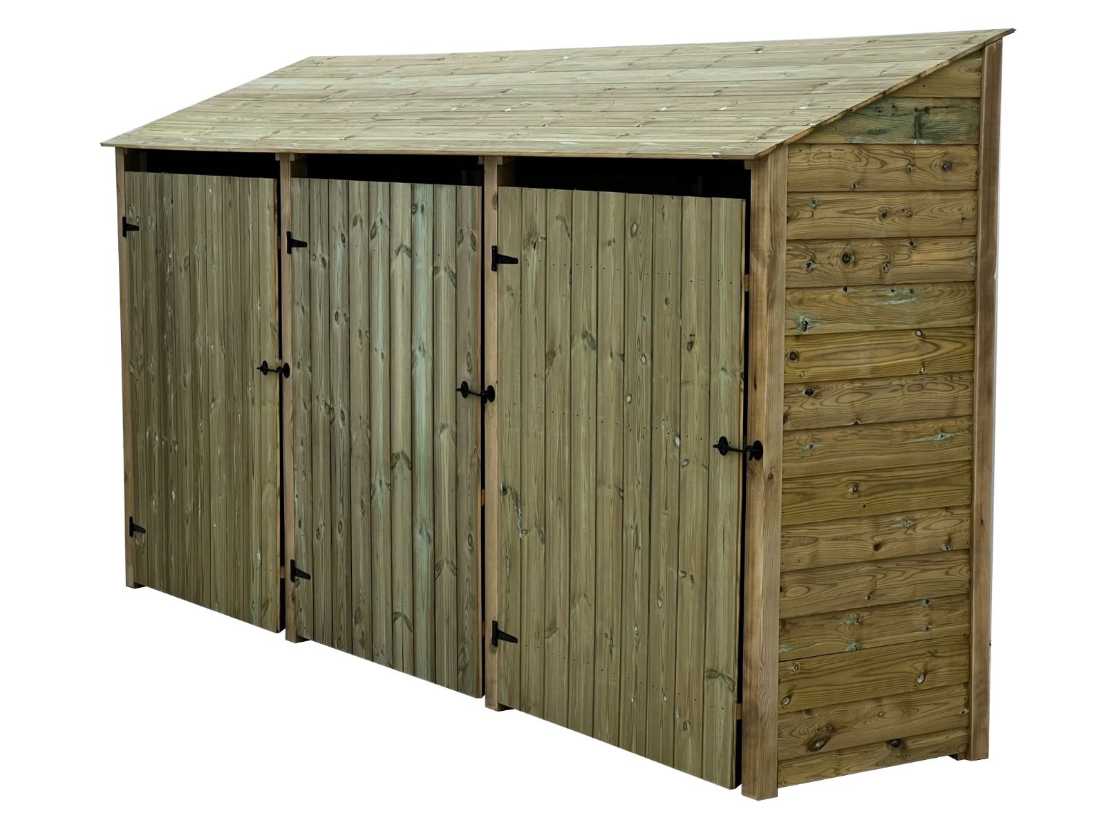Wooden Premium Tongue/Groove Log Store with Doors and Shelf W-335cm, H-126cm or 180cm, D-88cm