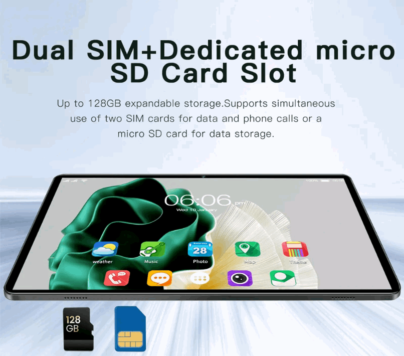Android 14 Tablet Bundle – 10.1 IPS Display, 8GB RAM + 64GB Storage, 5G WiFi
