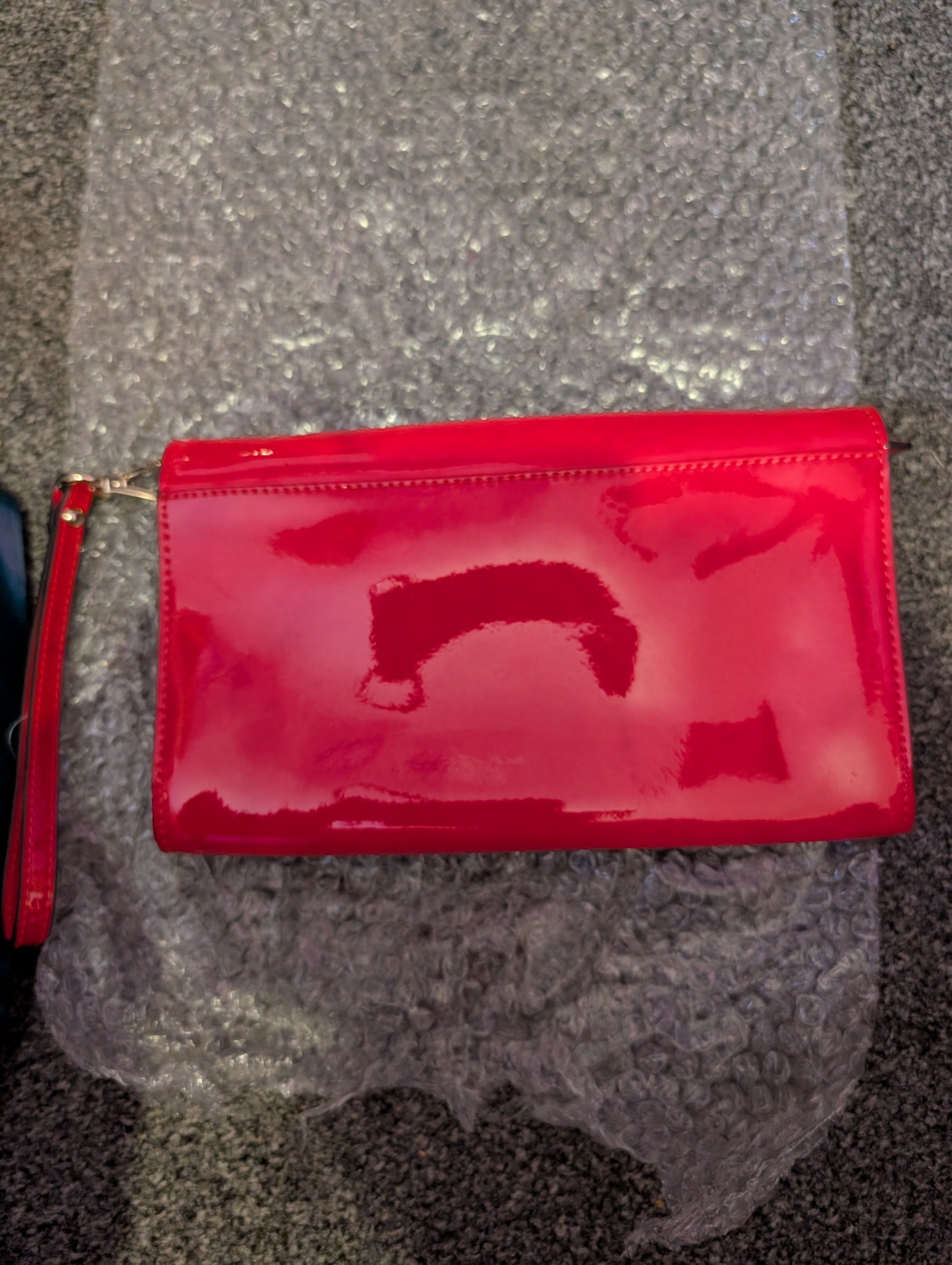 Karen Millen Red Patent Leather Crossbody Bag brand new