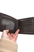 Men's Slim Bifold Wallet – Classic Leather Card Holder with ID Window