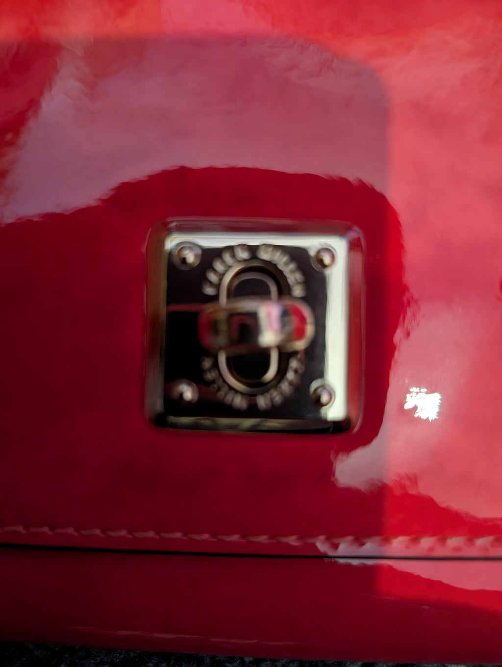 Karen Millen Red Patent Leather Crossbody Bag brand new