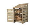 Slatted Wooden Log Store With Door and Shelf W-79cm, H-126cm or 180cm, D-88cm