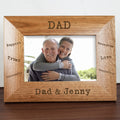 Personalised Sentiments Dad Engraved Photo Frame