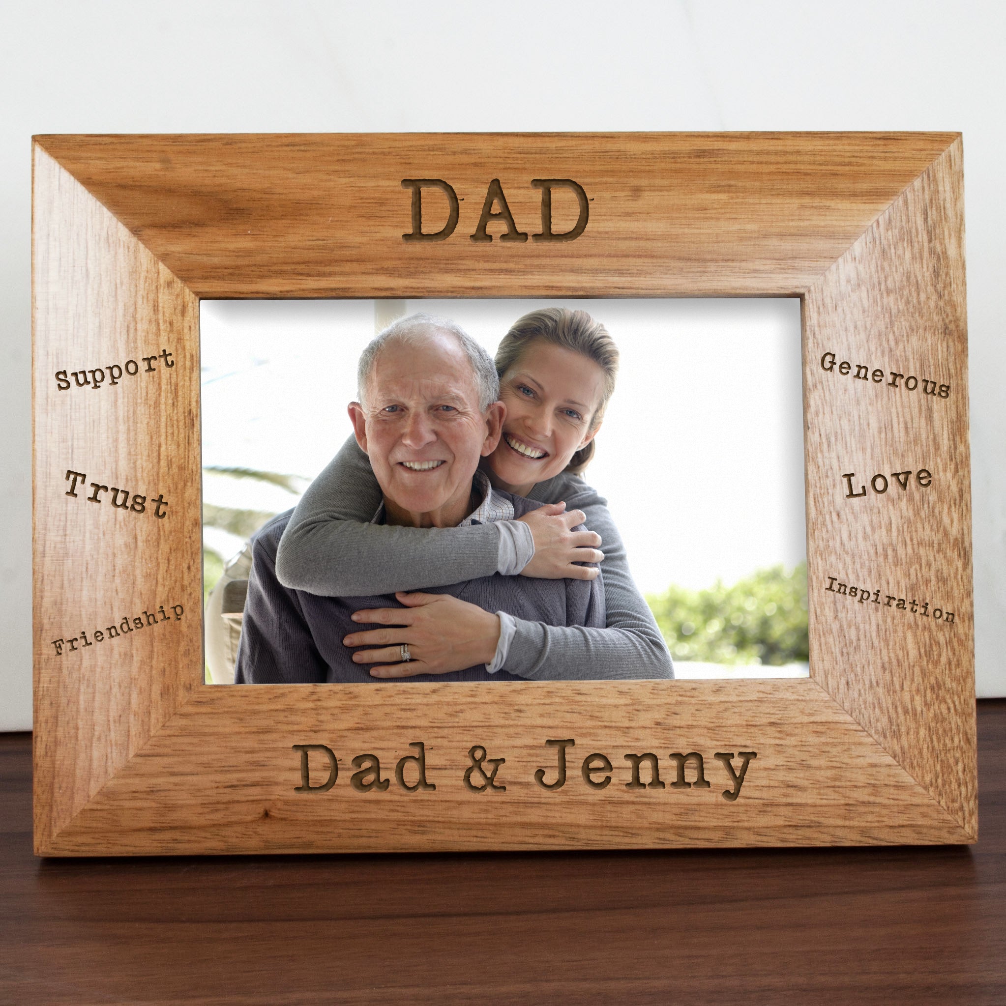 Personalised Sentiments Dad Engraved Photo Frame