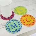 Personalised Set of Four Glass Coasters - Vibrant Design