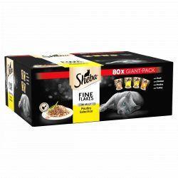 Sheba Fine Flakes Cat Pouches Poultry Collection in Jelly 80PK
