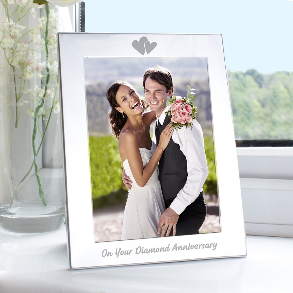 Silver 5x7 Inch Diamond Anniversary Photo Frame