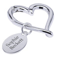 Personalised Silver Plated Beating Heart Keyring