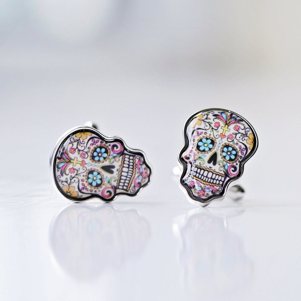 Skull Cufflinks With Personalised Engraved Box