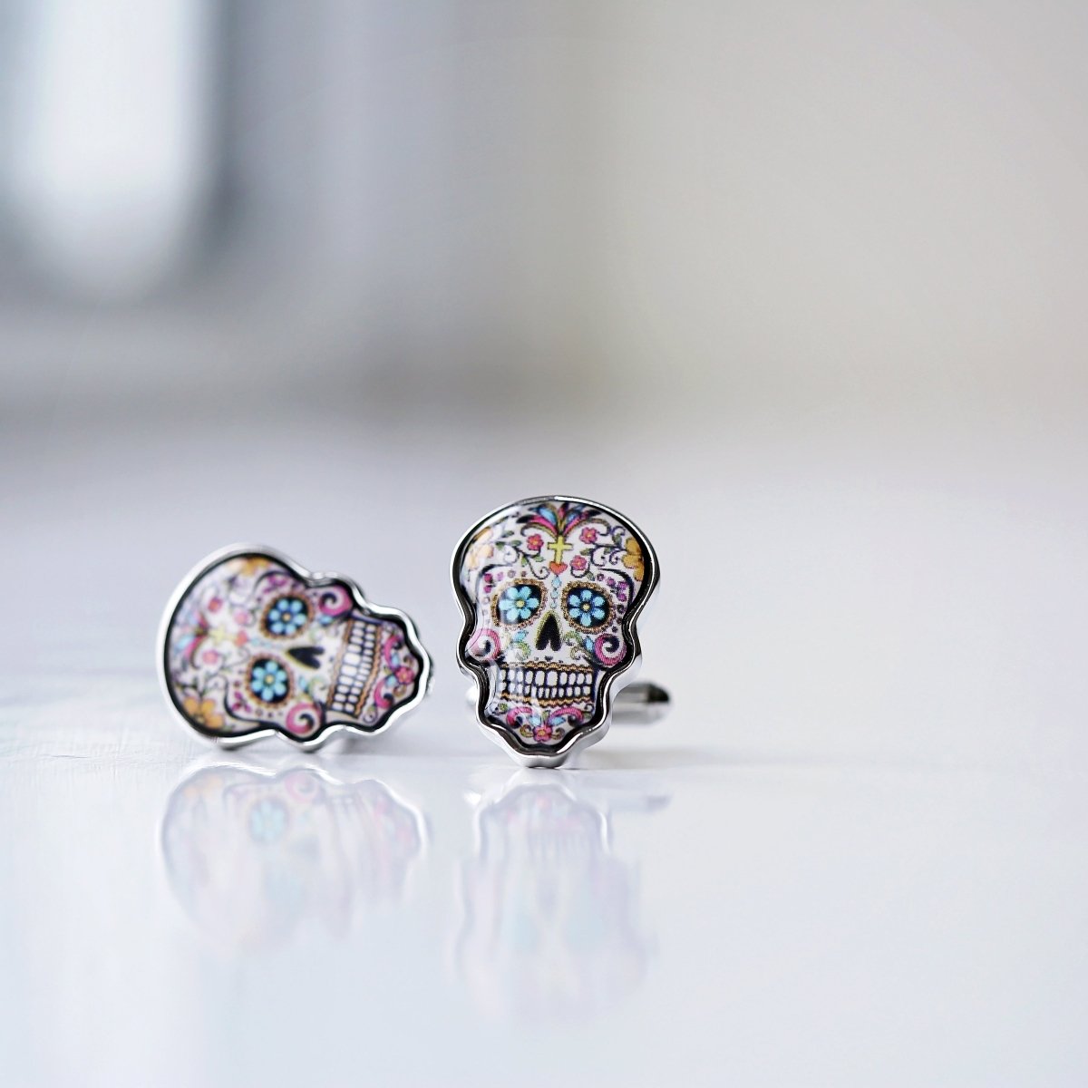Skull Cufflinks With Personalised Engraved Box