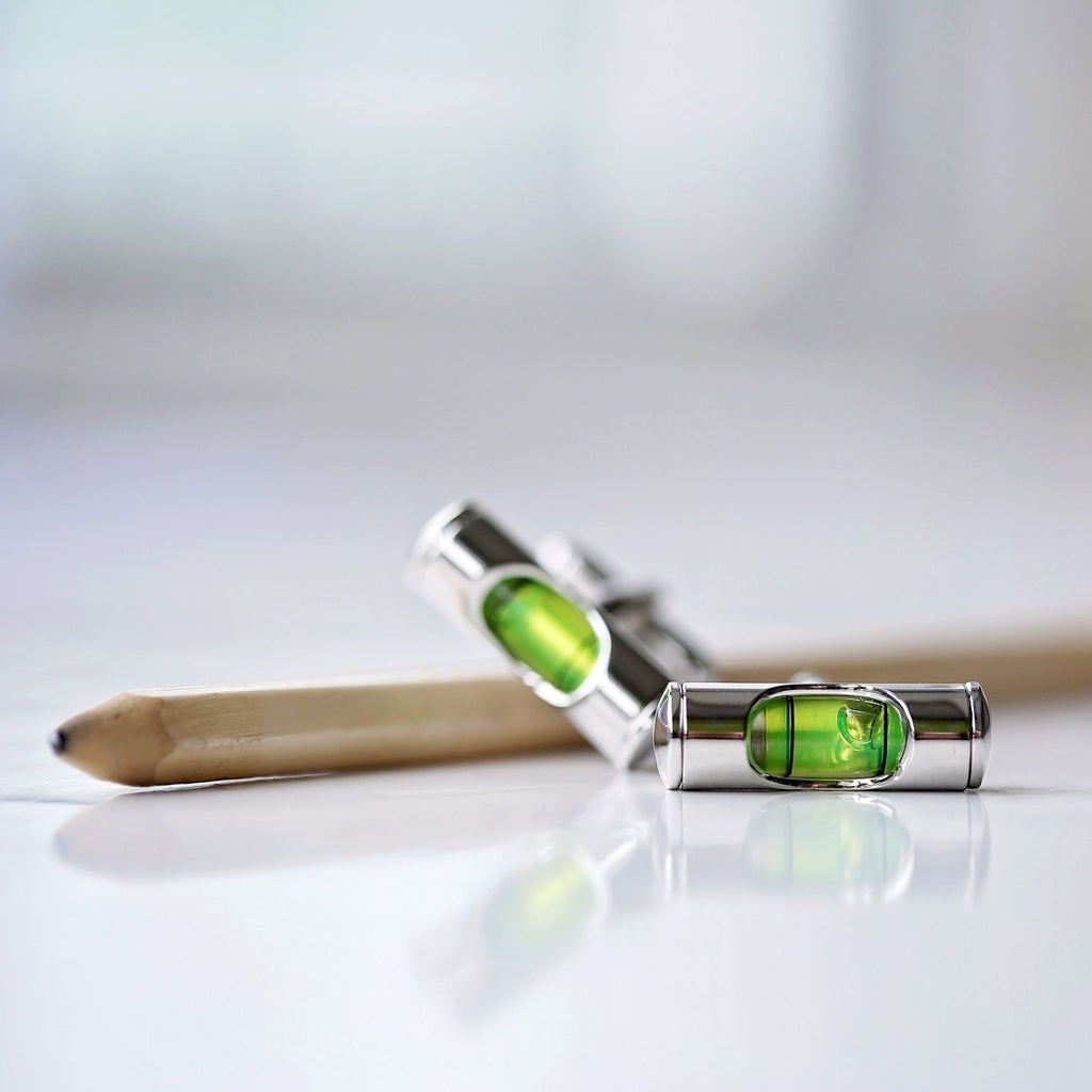Spirit Level Cufflinks, Engraved Box