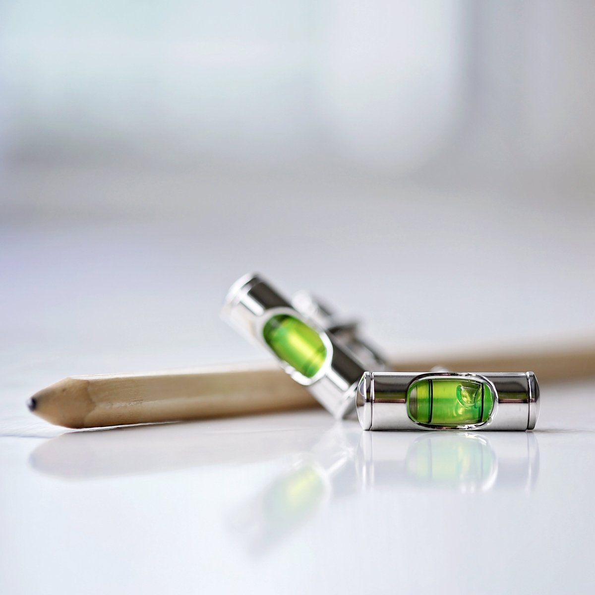 Spirit Level Cufflinks, Engraved Box