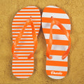 Personalised Striped Orange Flip Flops