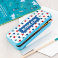 Personalised Personalised Boy's Blue Metal Pencil Case Tin