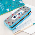 Personalised Personalised Boy's Blue Metal Pencil Case Tin