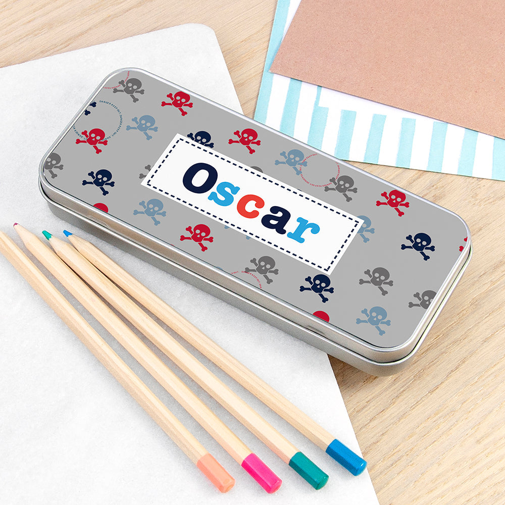 Personalised Personalised Boy's Metal Pencil Case Tin
