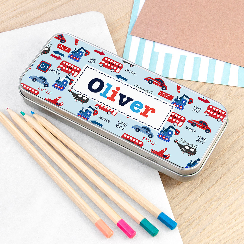Personalised Personalised Boy's Metal Pencil Case Tin