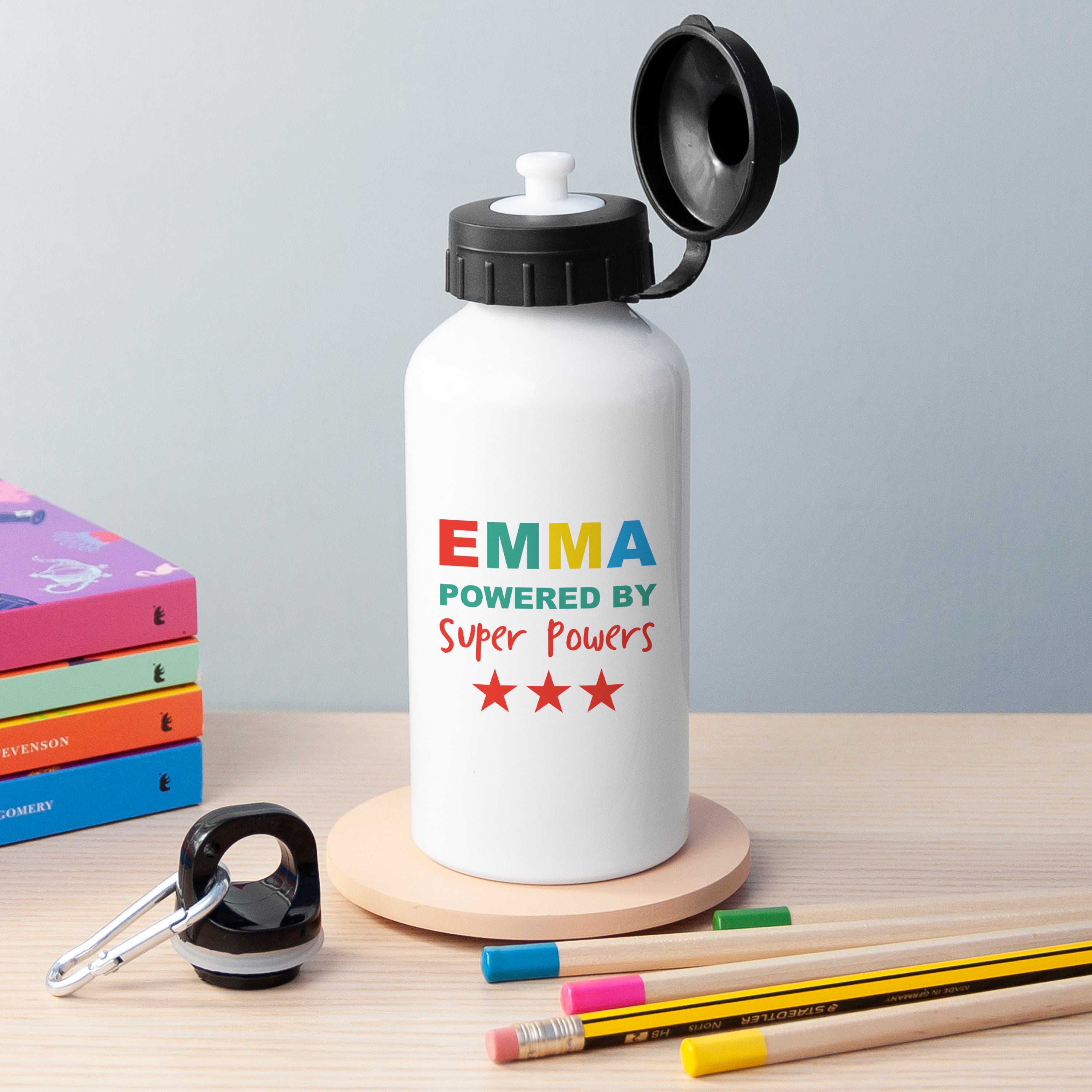 Personalised Personalised Child's Powered By Water Bottle
