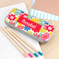 Personalised Personalised Girl's Patterned Pencil Case Tin