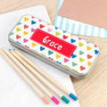 Personalised Personalised Girl's Patterned Pencil Case Tin