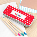 Personalised Personalised Girl's Patterned Pencil Case Tin