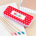 Personalised Personalised Girl's Patterned Pink Pencil Case Tin