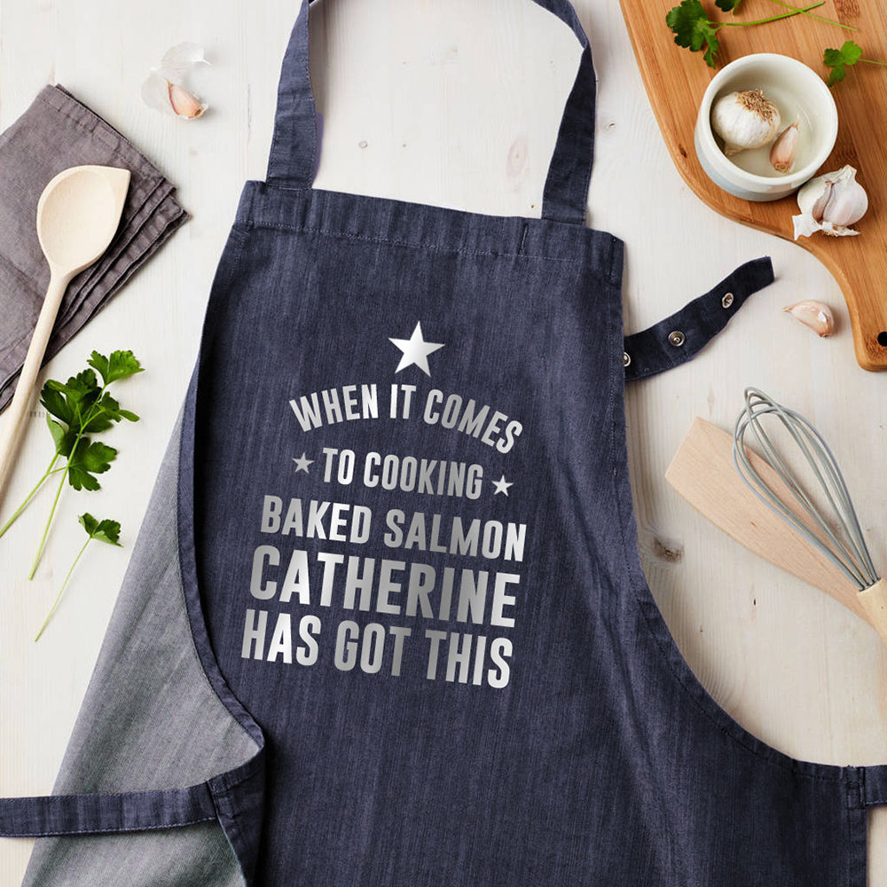 Personalised Personalised Blue Denim Cooking Apron