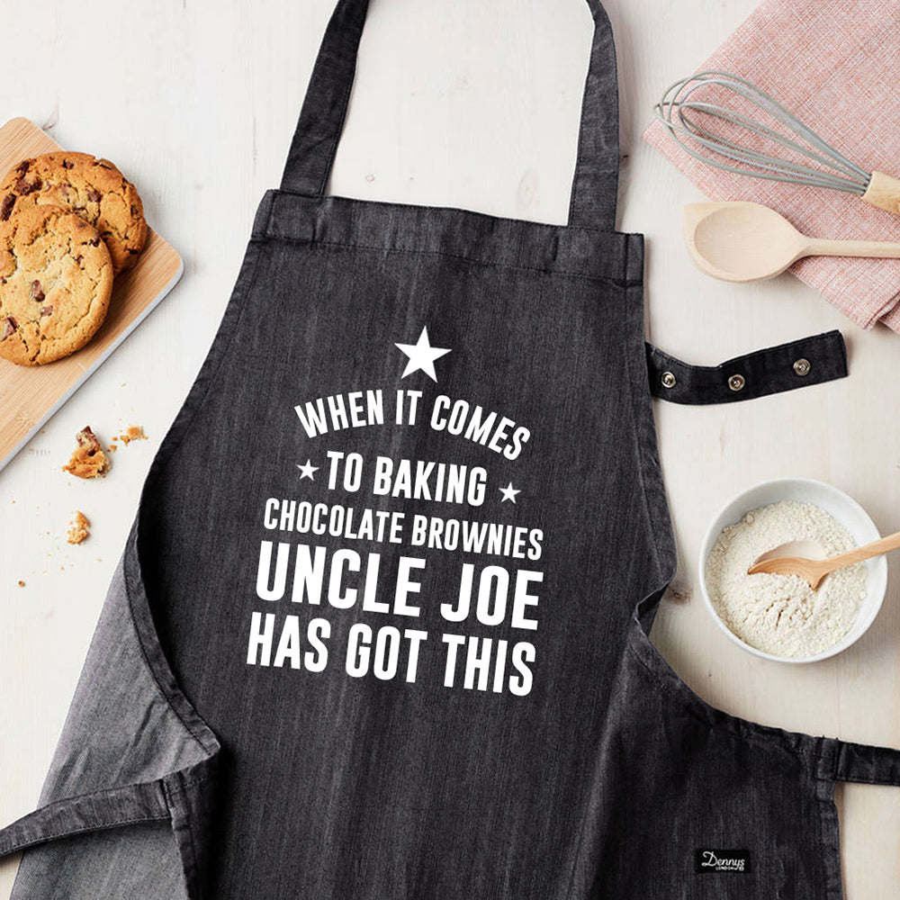 Personalised Personalised Grey Denim Baking Apron