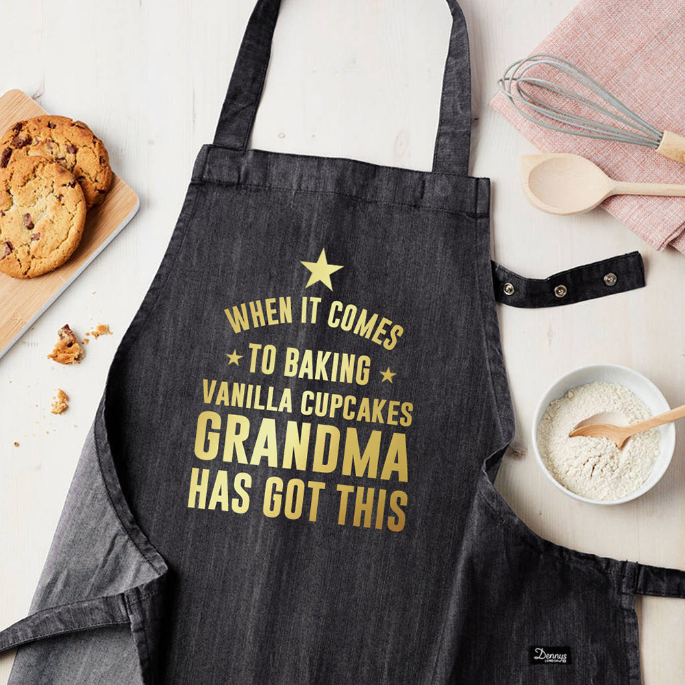 Personalised Personalised Grey Denim Baking Apron